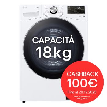 Immagine frontale dell'asciugatrice LG RH18U8AVCW 18kg